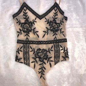 Embroidered Honey Punch Bodysuit